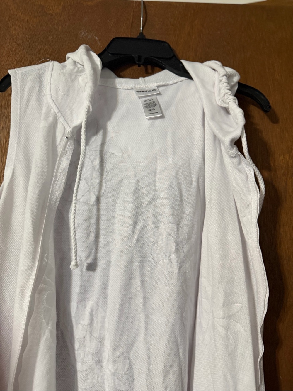 White Hooded Sleeveless swimsuit cover up
